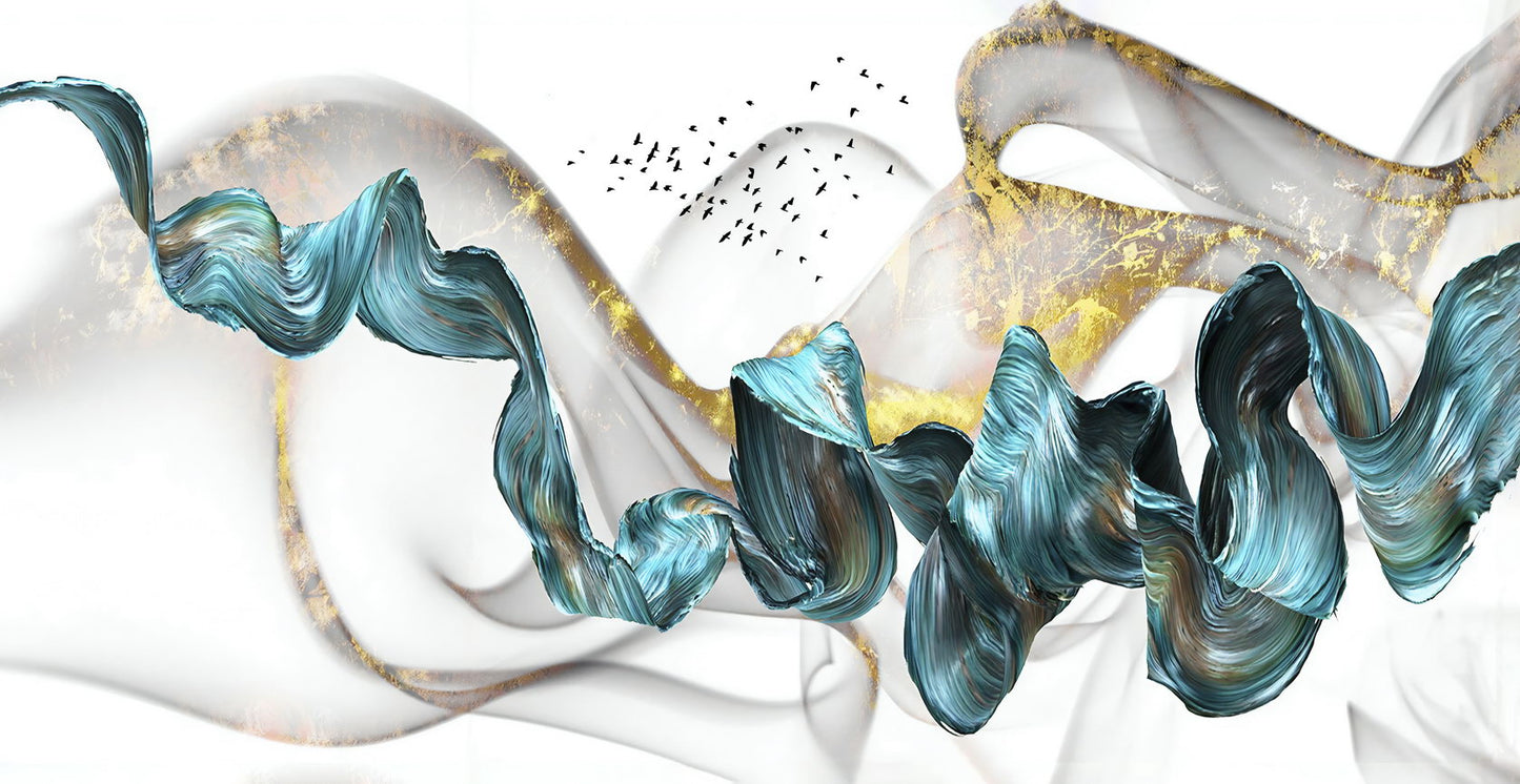 Abstract Fluid Art Poster Flowing Ribbon Design Elegant Modern Wall Decor Scandinavian Minimalist Print - xonomax