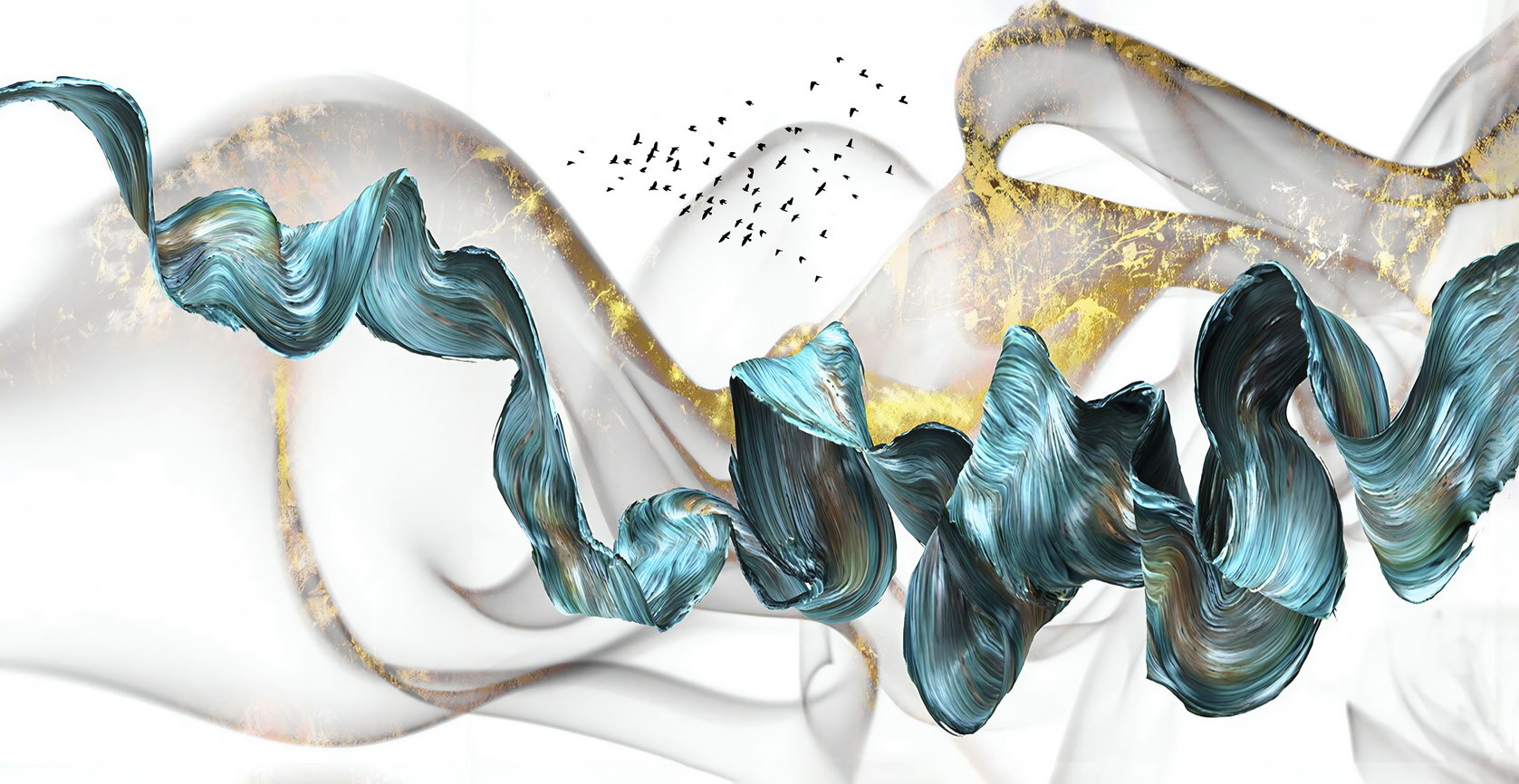 Abstract Fluid Art Poster Flowing Ribbon Design Elegant Modern Wall Decor Scandinavian Minimalist Print - xonomax