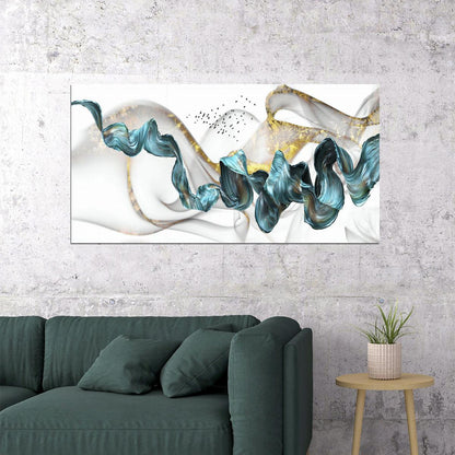 Abstract Fluid Art Poster Flowing Ribbon Design Elegant Modern Wall Decor Scandinavian Minimalist Print - xonomax