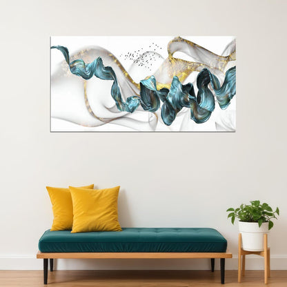 Abstract Fluid Art Poster Flowing Ribbon Design Elegant Modern Wall Decor Scandinavian Minimalist Print - xonomax