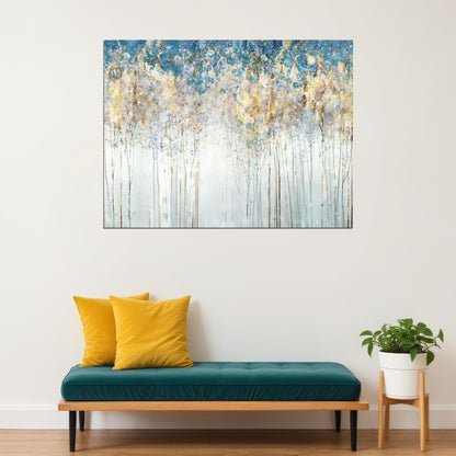 Impressionist Forest Landscape Poster Abstract Nature Art Mystical Boho Forest Wall Decor Print - xonomax