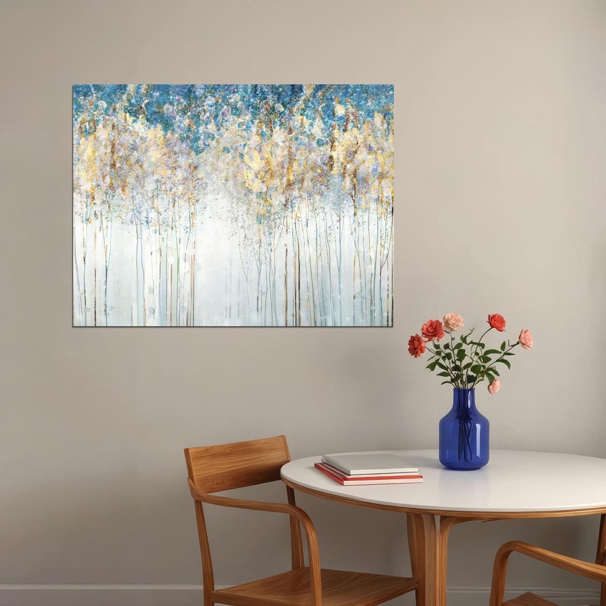 Impressionist Forest Landscape Poster Abstract Nature Art Mystical Boho Forest Wall Decor Print - xonomax