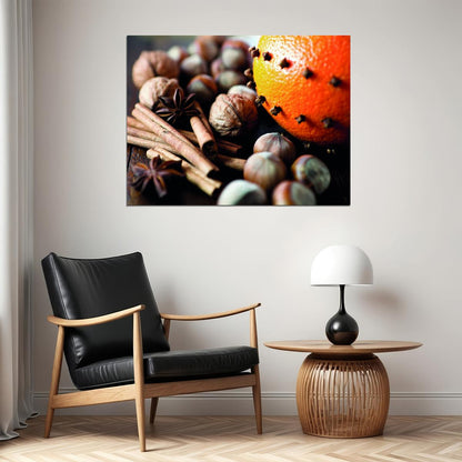 Autumn Spice Orange Poster Cozy Seasonal Decor Rustic Kitchen Wall Art Print - xonomax