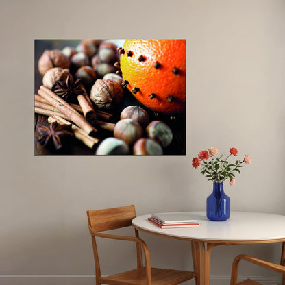 Autumn Spice Orange Poster Cozy Seasonal Decor Rustic Kitchen Wall Art Print - xonomax