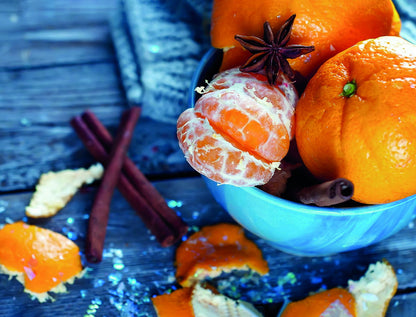 Rustic Winter Citrus Poster Cozy Kitchen Decor Warm Seasonal Fruits Wall Art Print