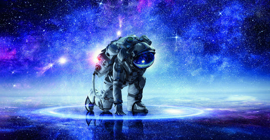 Astronaut in Space Poster Cosmic Galaxy Art Surreal Modern Wall Decor Print - xonomax