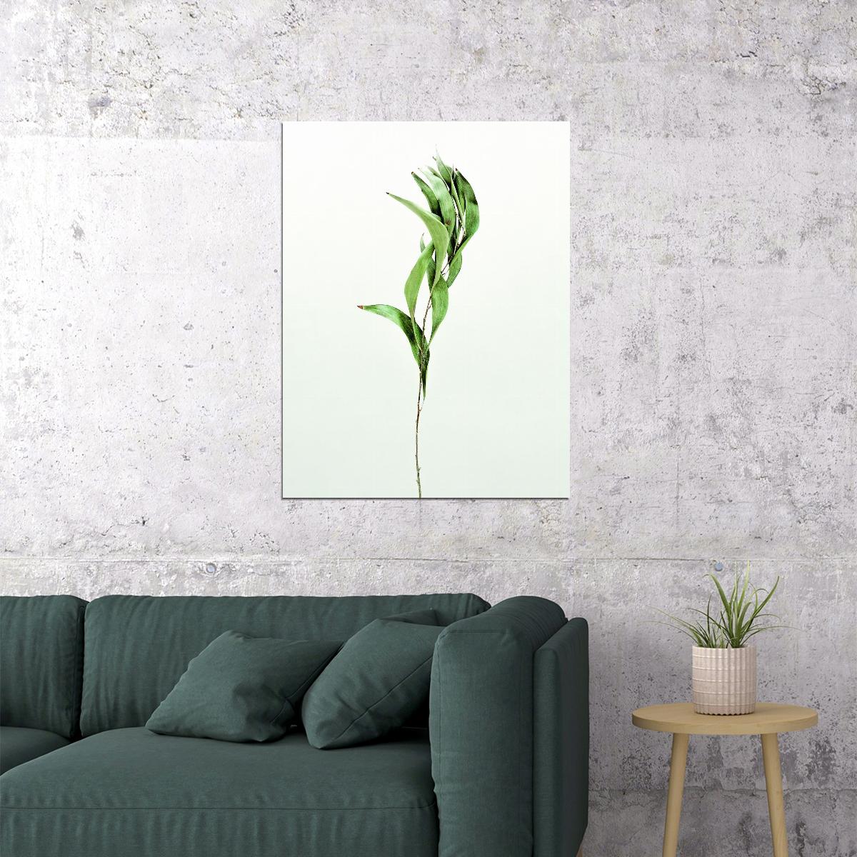 Minimalist Bamboo Leaf Poster Modern Botanical Art Scandinavian Greenery Wall Decor Print - xonomax