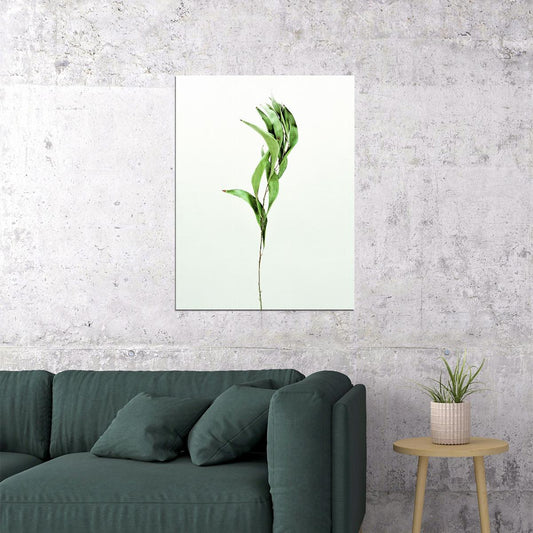 Minimalist Bamboo Leaf Poster Modern Botanical Art Scandinavian Greenery Wall Decor Print - xonomax