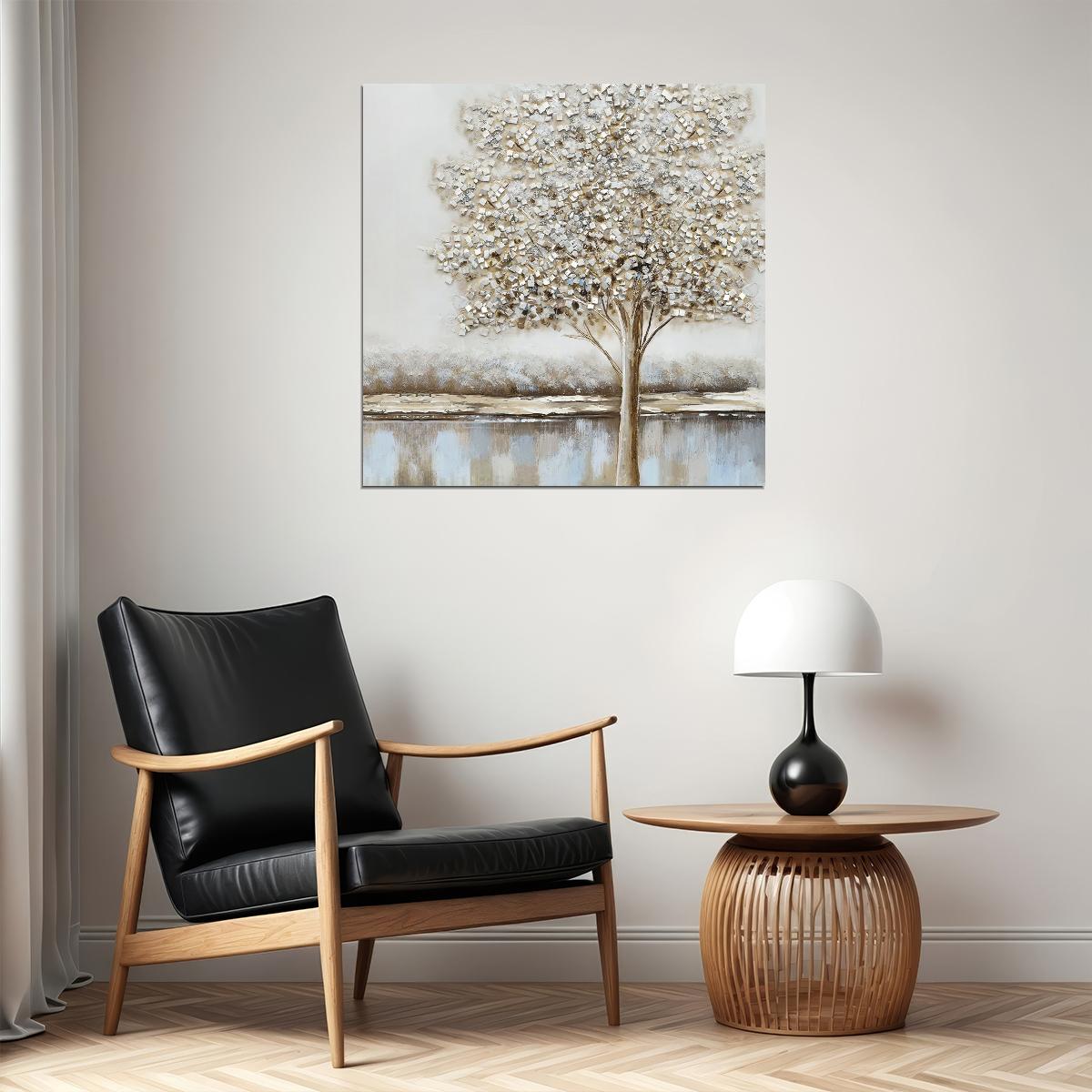 Golden Tree of Life Poster Elegant Nature Art Luxury Botanical Wall Decor Print - xonomax