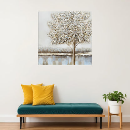 Golden Tree of Life Poster Elegant Nature Art Luxury Botanical Wall Decor Print - xonomax