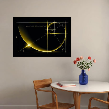 Golden Ratio Poster Mathematical Art Geometric Design Fibonacci Spiral Modern Wall Decor Print