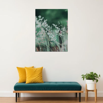 Dreamy Wildflower Poster White Pink Flowers Spring Botanical Art Nature Abstract Wall Decor Print - xonomax
