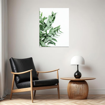 Eucalyptus Leaves Poster Minimalist Botanical Art Scandinavian Greenery Wall Decor Print