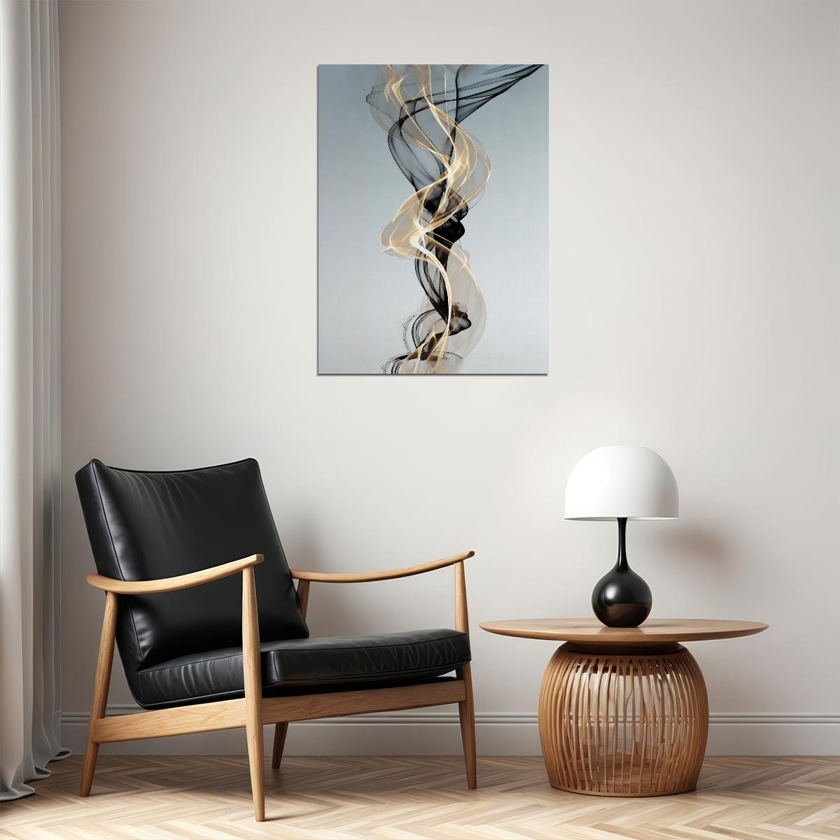 Elegant Flowing Lines Poster Minimalist Abstract Art Modern Wall Decor Print