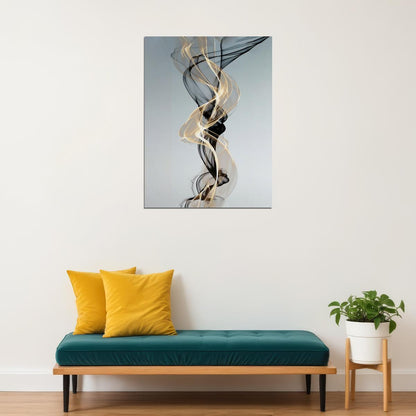 Elegant Flowing Lines Poster Minimalist Abstract Art Modern Wall Decor Print