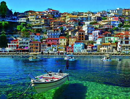 Colorful Coastal Village Poster Italian Seaside Photography Vibrant Wall Decor Print - xonomax