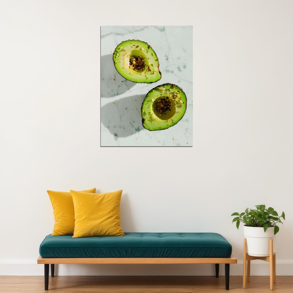 Avocado Still Life Poster Rustic Kitchen Art Fresh Healthy Food Wall Decor Print - xonomax