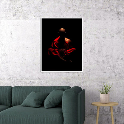 Meditative Monk Poster Dark Minimalist Photography Spiritual Zen Wall Art Decor Print - xonomax