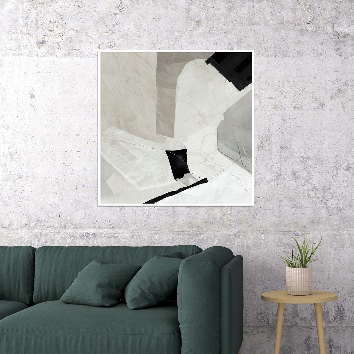 Abstract Minimalist Marble Poster Monochrome Modern Art Contemporary Wall Decor Print - xonomax