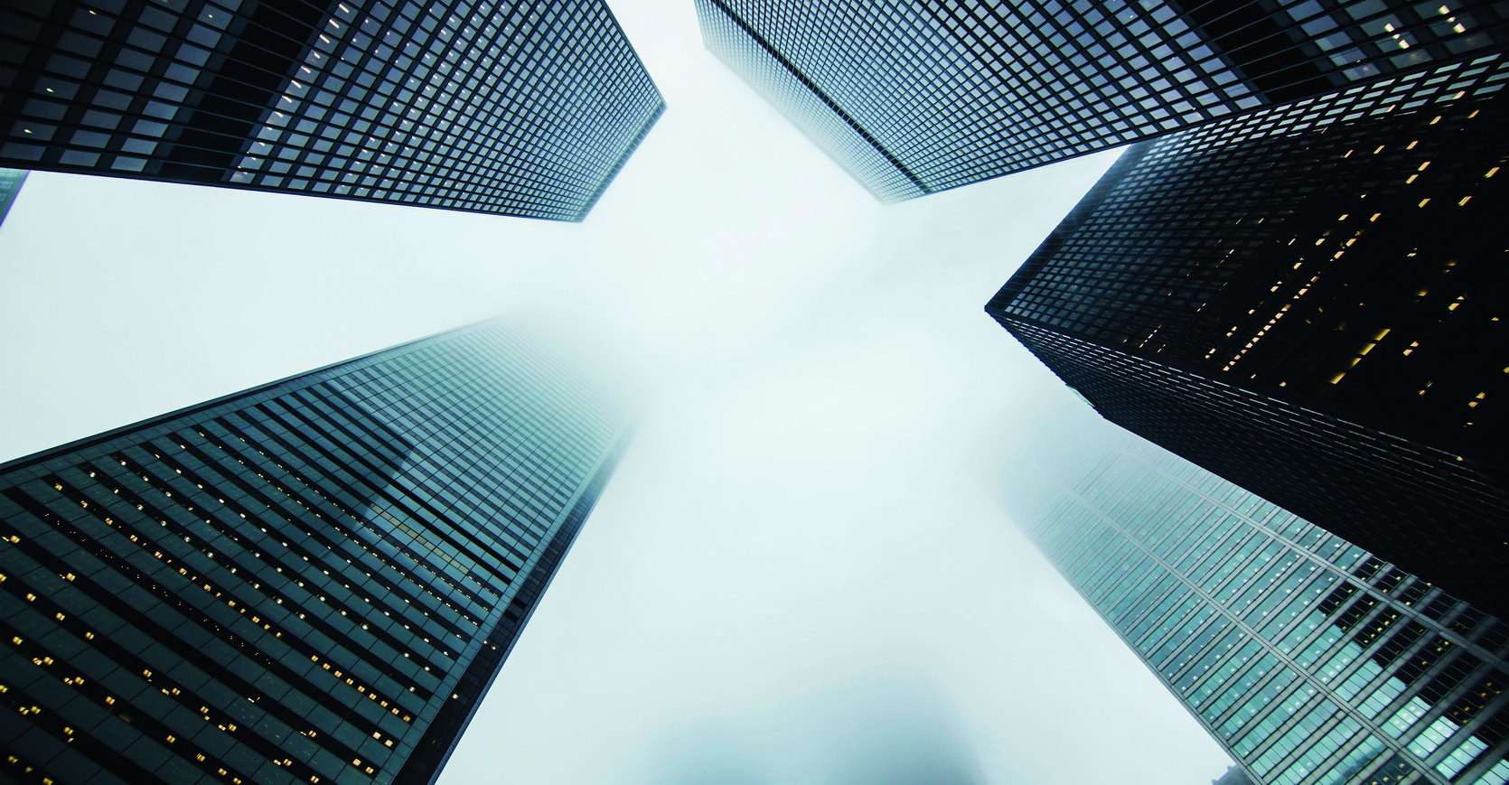 Abstract Skyscrapers Poster Modern Urban Architecture Geometric Perspective Wall Decor Print - xonomax