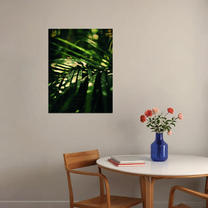 Lush Palm Leaves Poster Tropical Green Botanical Nature Art Modern Wall Decor Print - xonomax