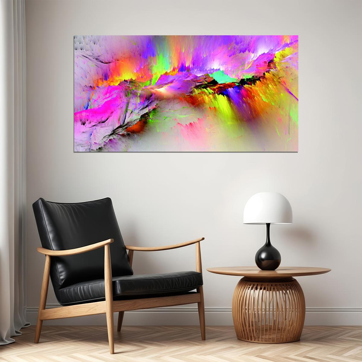 Vibrant Abstract Paint Splash Poster Colorful Modern Art Wall Decor Print - xonomax