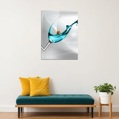 Elegant Glass Splash Poster Abstract Modern Art Minimalist Wall Decor Print