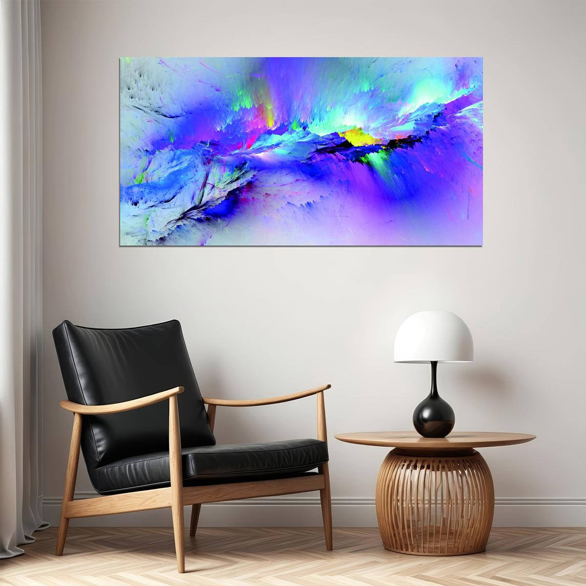 Vibrant Abstract Paint Explosion Poster Colorful Modern Art Wall Decor Print