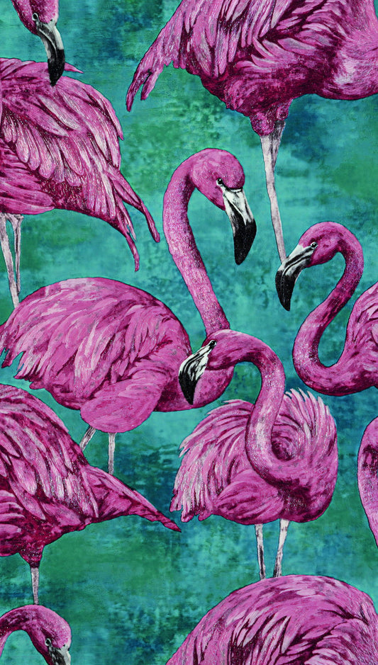 Eclectic Retro Pink Flamingo Watercolor Artwork Print Pattern Poster Tropical Bird Art Colorful Modern Wall Decor Print