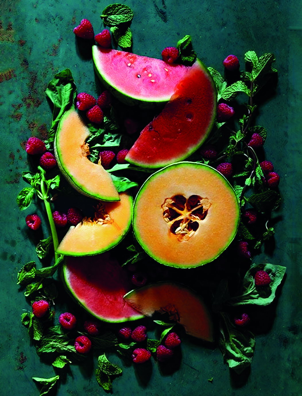 Rustic Melon Still Life Poster Fresh Fruit Kitchen Art Organic Food Wall Decor Print