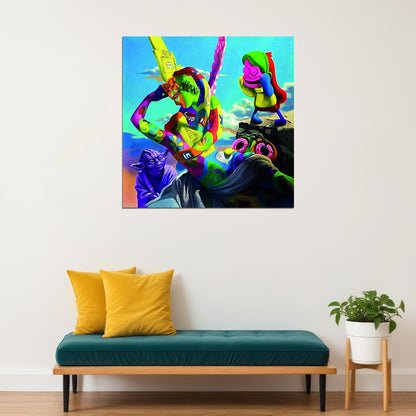 Bold Pop Art Surrealism Poster with Modern Iconic Brands and Characters Modern Culture Artwork Pop Art Poster