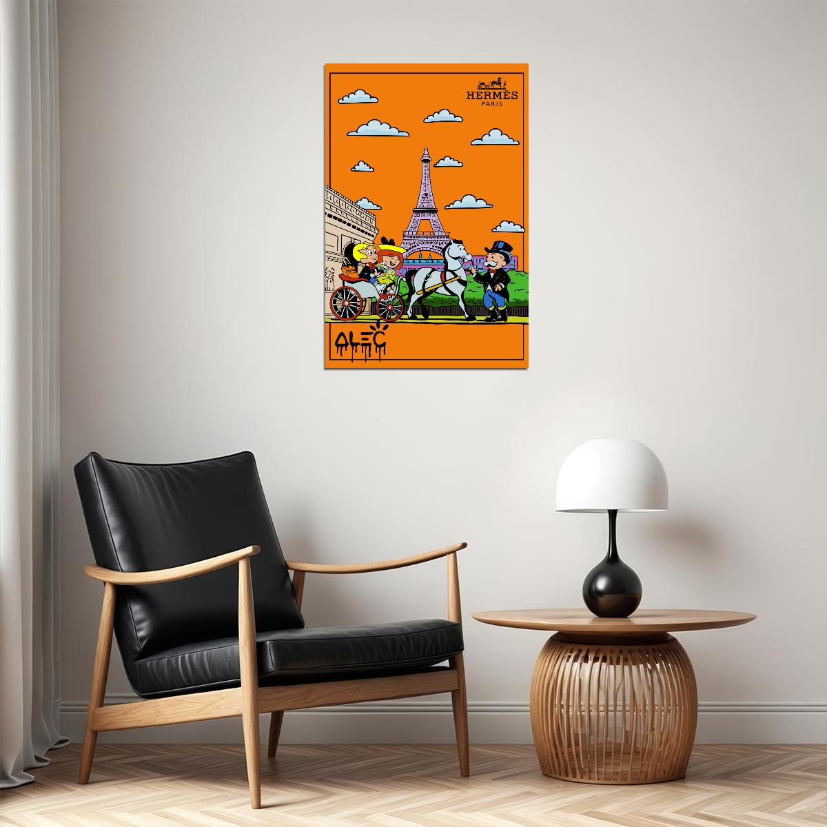 Paris Effel Tower Pop Art Print Street Modern Contemporary Urban Monopoly Pop Art Print Pop Art Poster