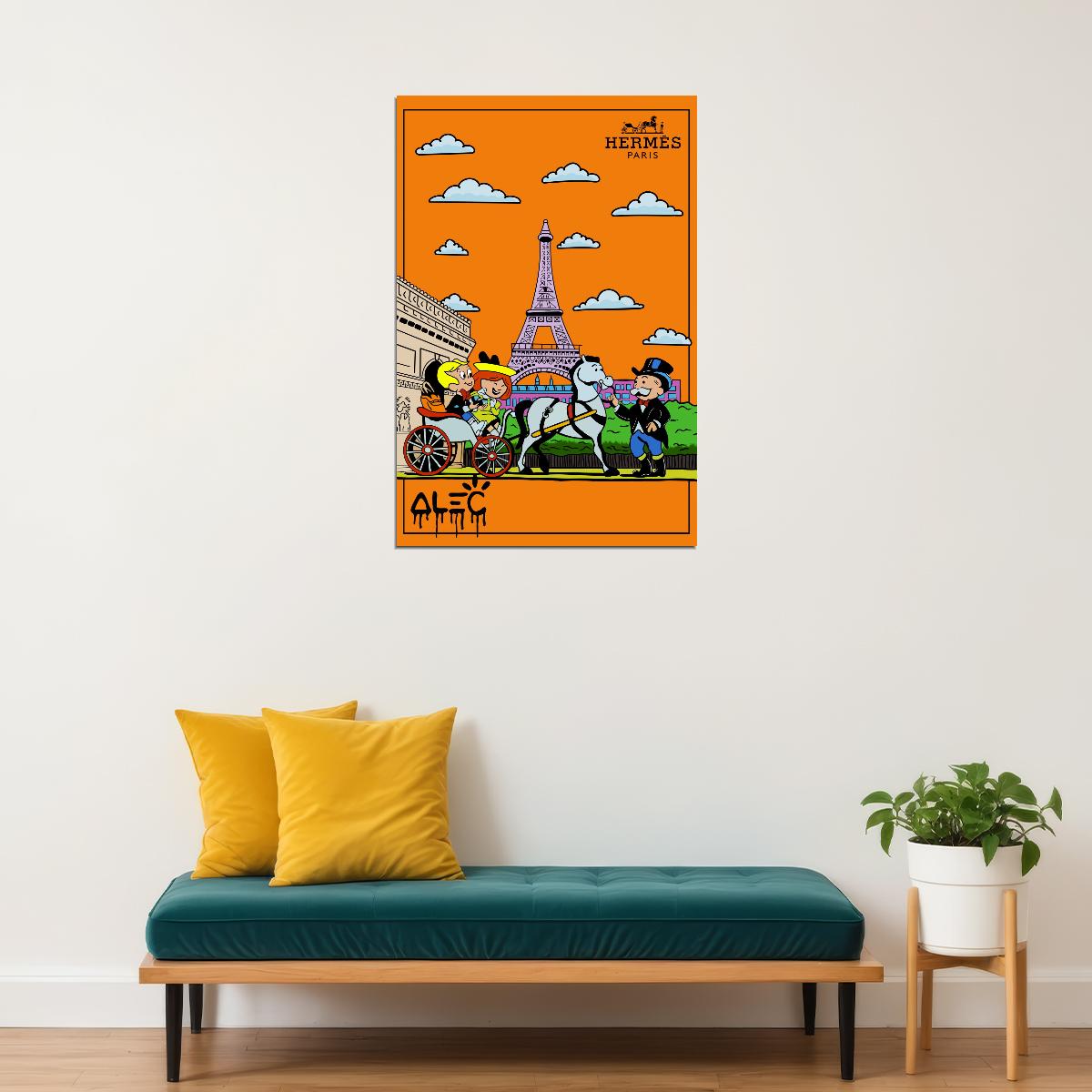 Paris Effel Tower Pop Art Print Street Modern Contemporary Urban Monopoly Pop Art Print Pop Art Poster