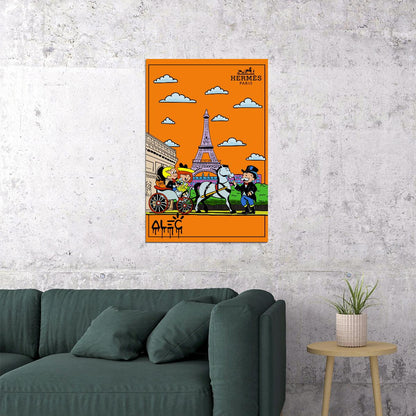 Paris Effel Tower Pop Art Print Street Modern Contemporary Urban Monopoly Pop Art Print Pop Art Poster