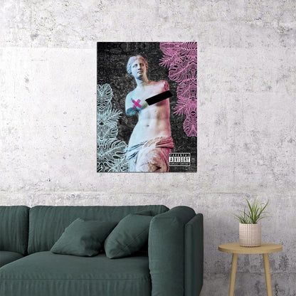 Venus de Milo Graffiti Poster Edgy Pop Art Classic Sculpture with Neon Elements Urban Wall Decor Print - xonomax