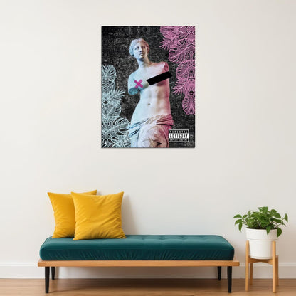 Venus de Milo Graffiti Poster Edgy Pop Art Classic Sculpture with Neon Elements Urban Wall Decor Print - xonomax