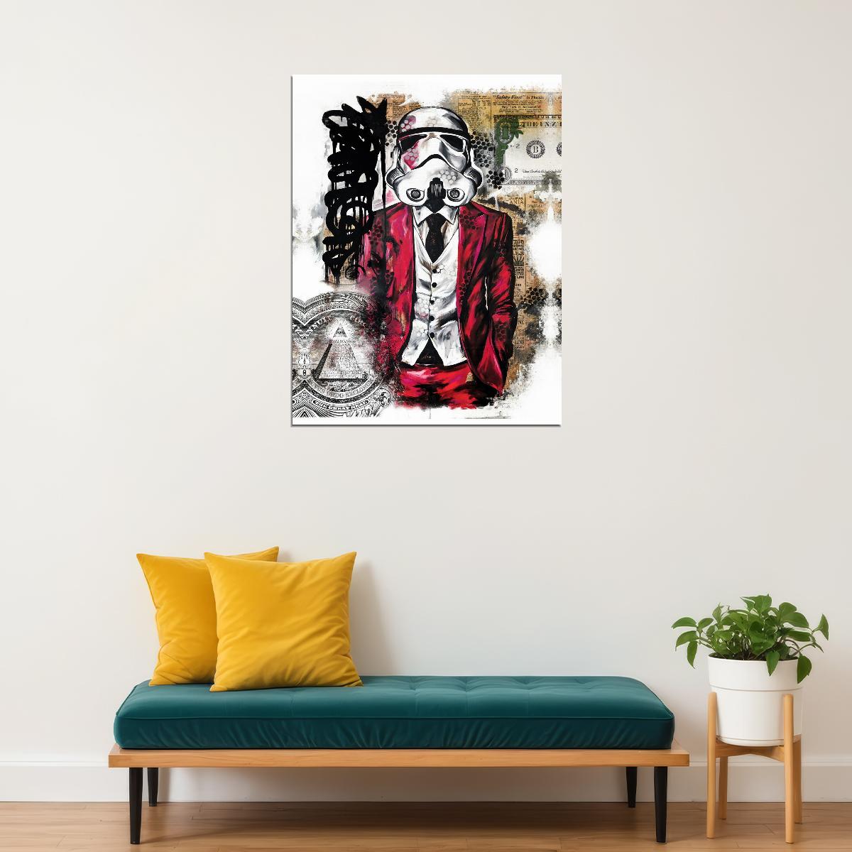 Stormtrooper Pop Art Poster Bold Graffiti Style Modern Urban Star Wars Wall Decor Print - xonomax