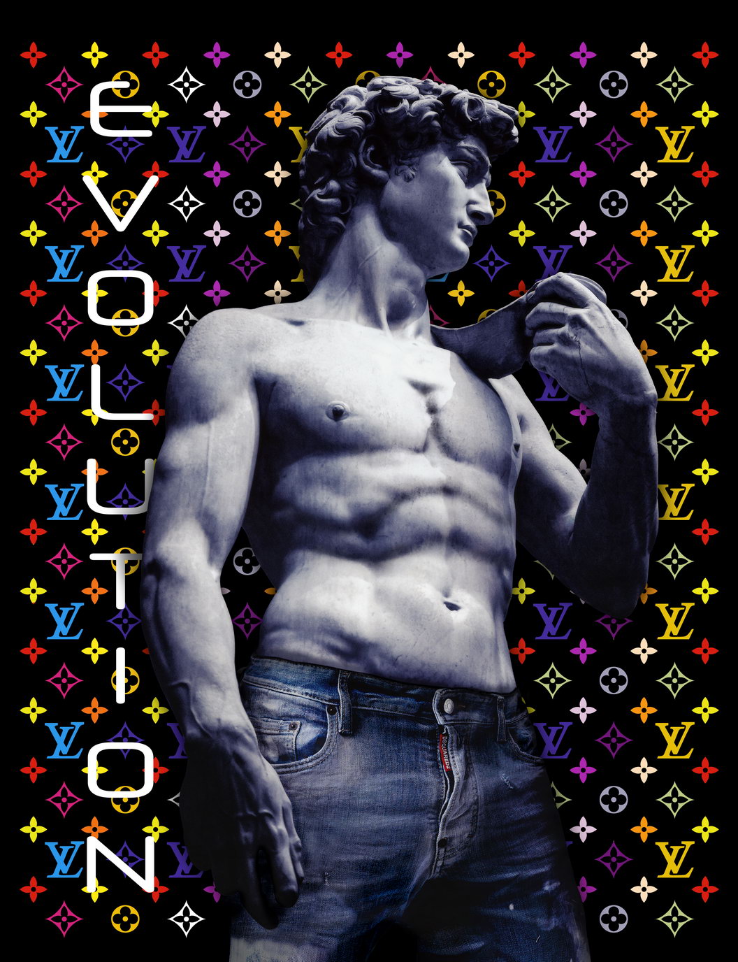 David Evolution Poster Modern Pop Art Classic Sculpture Street Style Wall Decor Print Motivational Pop Art Money Artwork Luxury Brands - xonomax