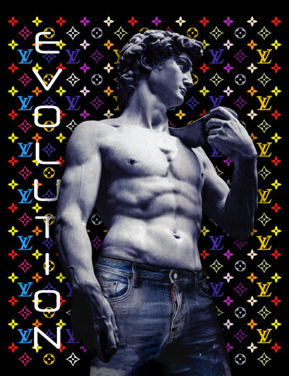 David Evolution Poster Modern Pop Art Classic Sculpture Street Style Wall Decor Print Motivational Pop Art Money Artwork Luxury Brands - xonomax