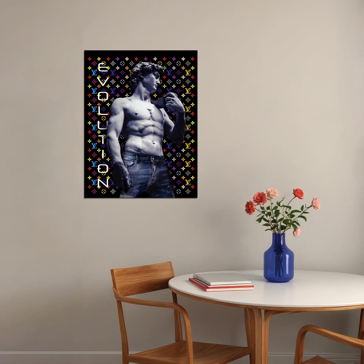 David Evolution Poster Modern Pop Art Classic Sculpture Street Style Wall Decor Print Motivational Pop Art Money Artwork Luxury Brands - xonomax