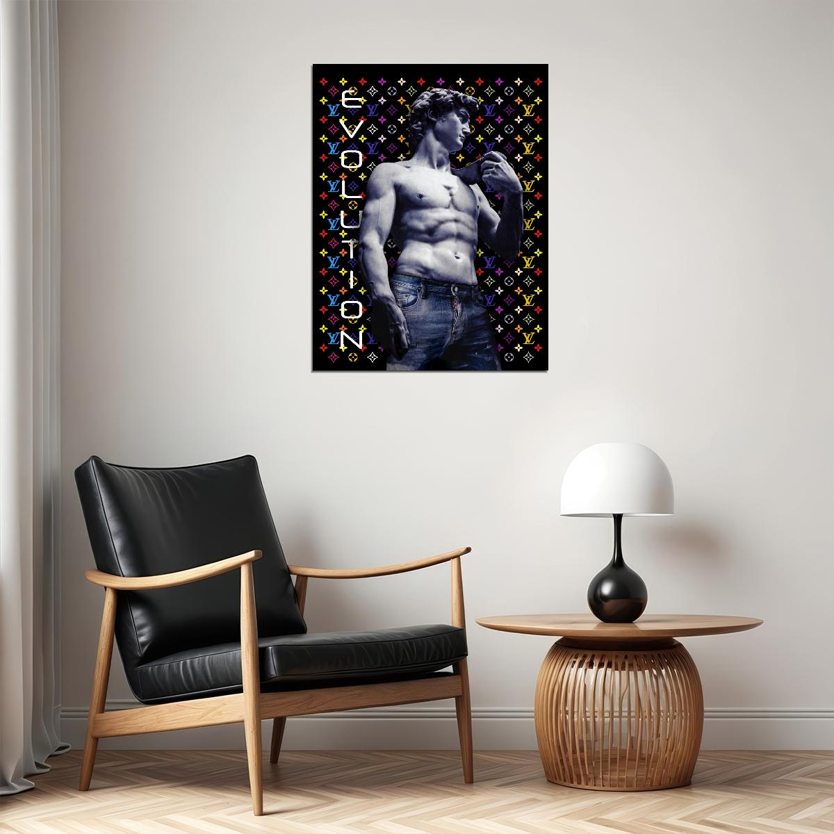 David Evolution Poster Modern Pop Art Classic Sculpture Street Style Wall Decor Print Motivational Pop Art Money Artwork Luxury Brands - xonomax