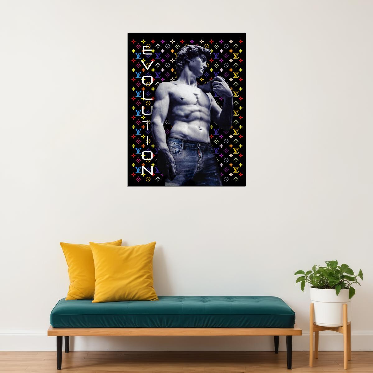 David Evolution Poster Modern Pop Art Classic Sculpture Street Style Wall Decor Print Motivational Pop Art Money Artwork Luxury Brands - xonomax