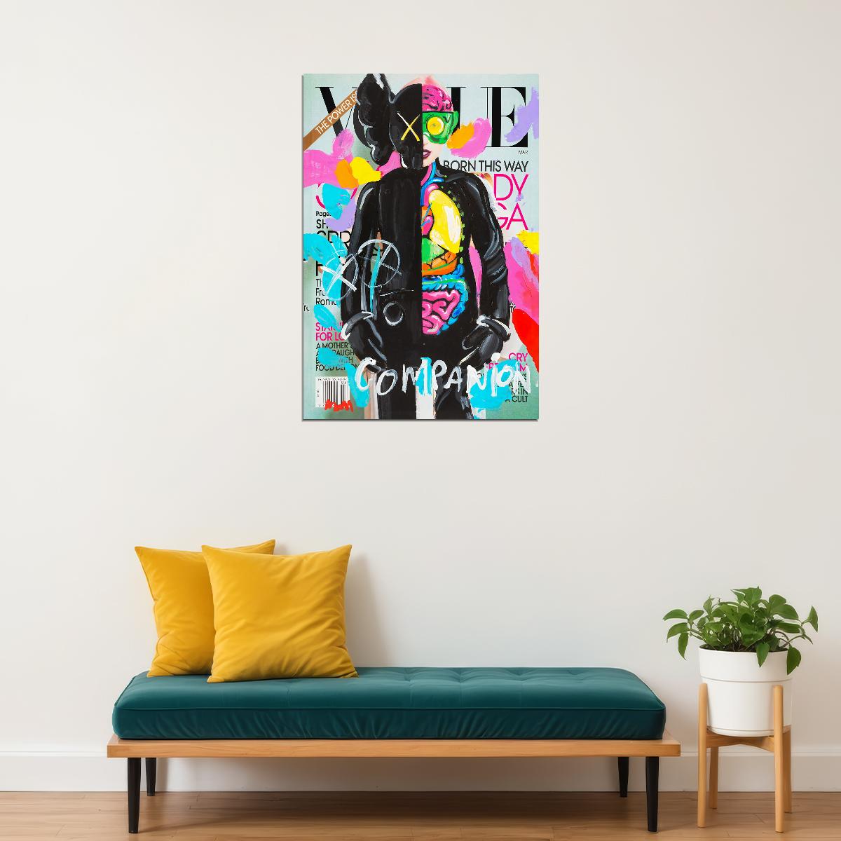 Kaws Street Graffiti Pop Art Poster Vogue Cover Wall Decor Print