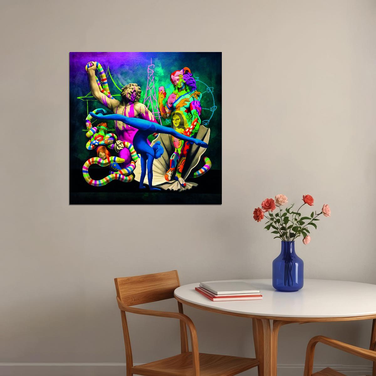 Bold Pop Art Surrealism Poster Iconic Brands Famous Characters Modern Pop Culture Artwork Pop Art Poster