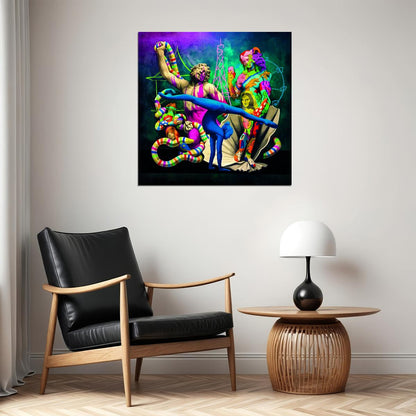 Bold Pop Art Surrealism Poster Iconic Brands Famous Characters Modern Pop Culture Artwork Pop Art Poster