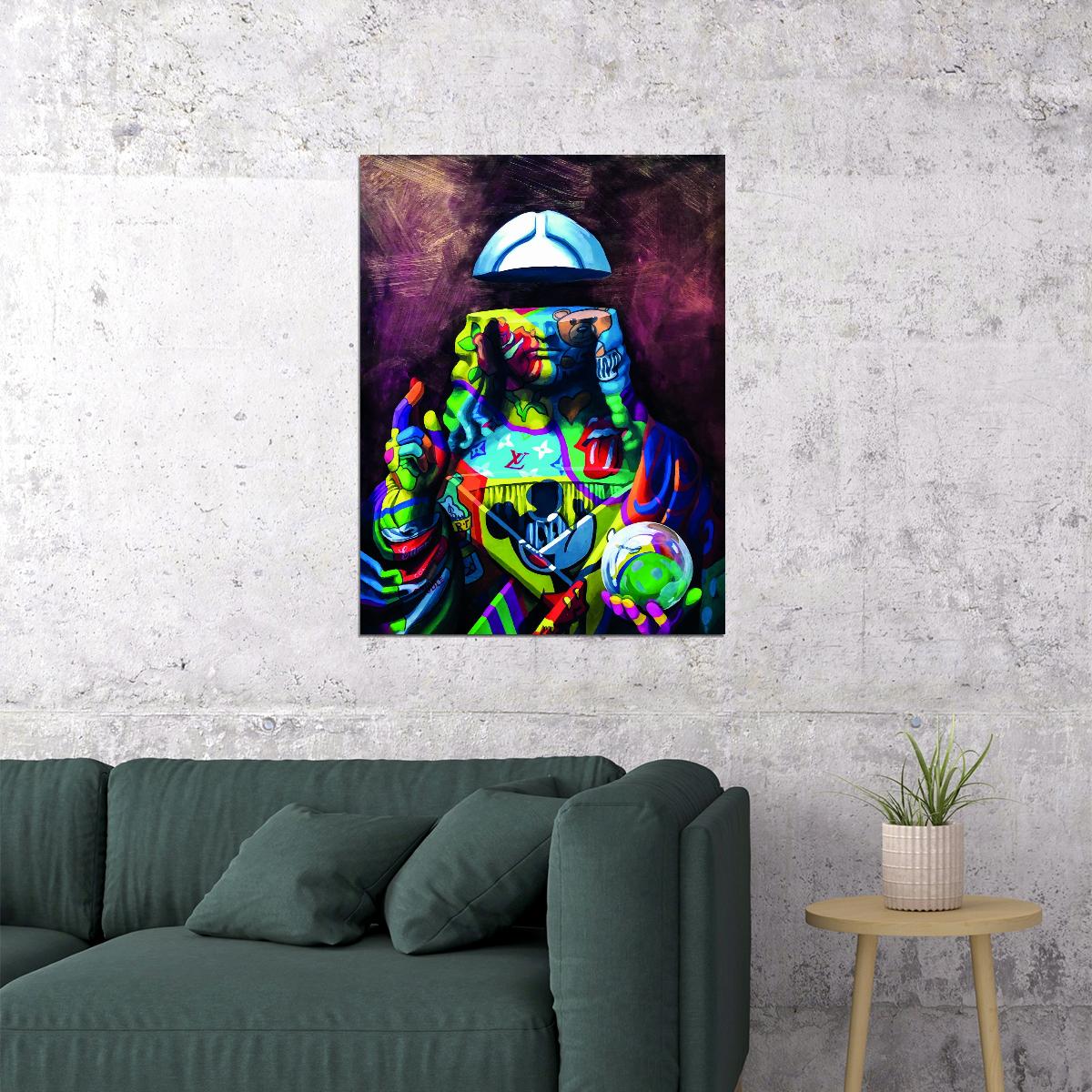 Jesus Street Graffiti Pop Art Poster Iconic Masterpiece Reimagined Bold Colors Modern Pop Culture