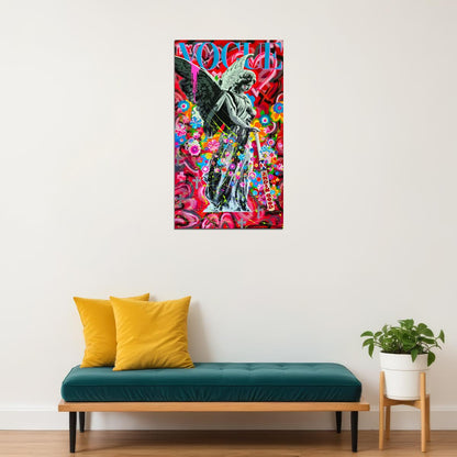 Abstract Street Angel Art Poster Graffiti Style Wall Decor Vibrant Entrepreneur Hustle Wall Art Modern Wall Print