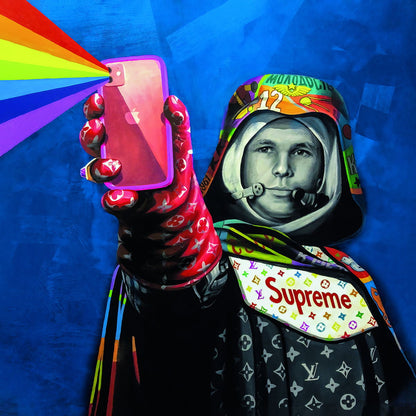 Yuri Gagarin USSR Soviet Cosmonaut iPhone Luxury Brands Supreme Astronaut Pop Art Poster Graffiti Wall Decor Space Themed Swag Artistic Wall Print