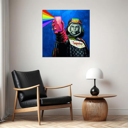 Yuri Gagarin USSR Soviet Cosmonaut iPhone Luxury Brands Supreme Astronaut Pop Art Poster Graffiti Wall Decor Space Themed Swag Artistic Wall Print