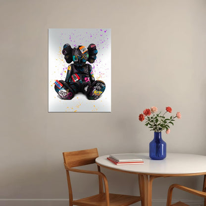 Graffiti Teddy Bear Art Poster Designer Toy Wall Decor Street Style Pop Art Swag Modern Wall Print